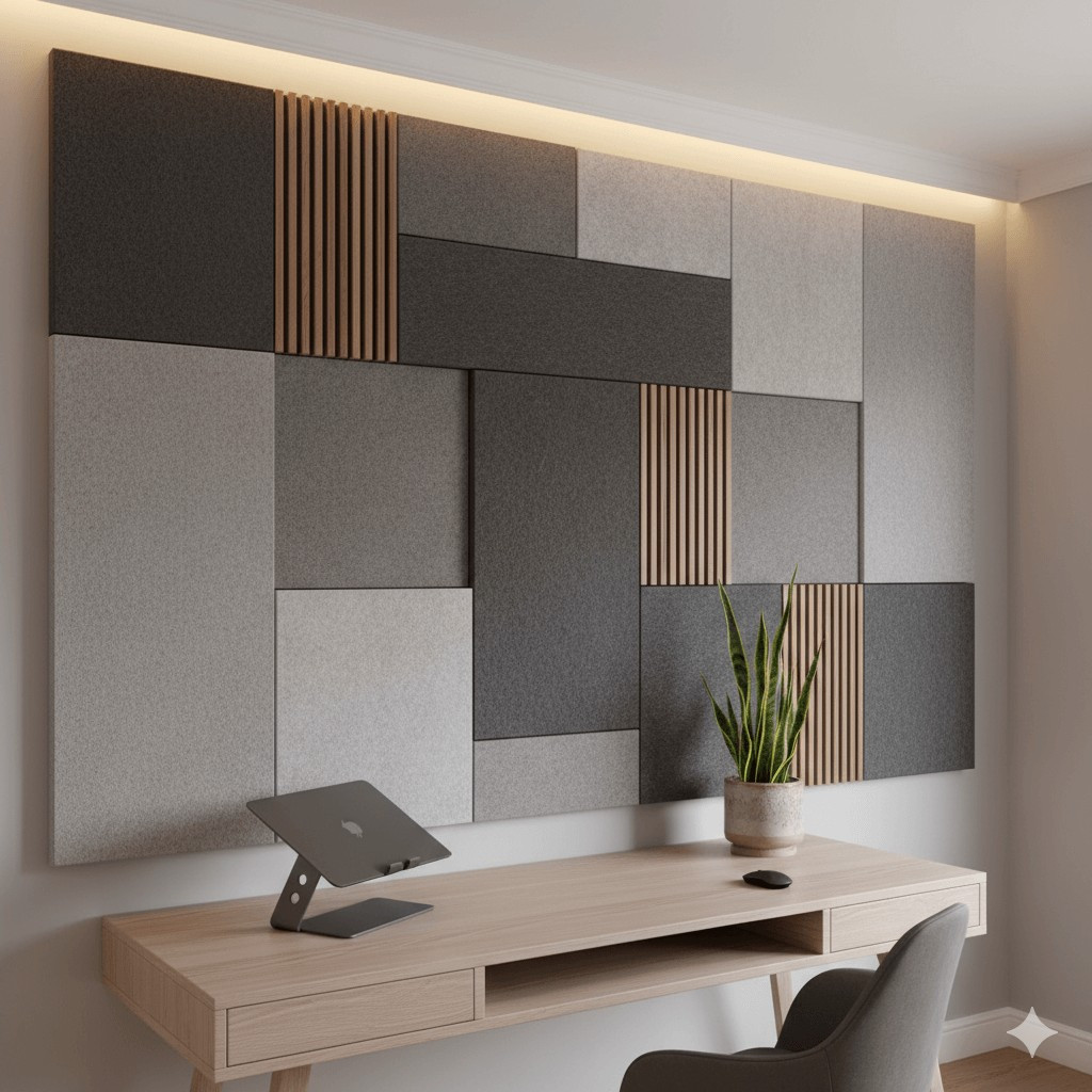 akusztikus falpanel nappaliban, otthonos és stílusos