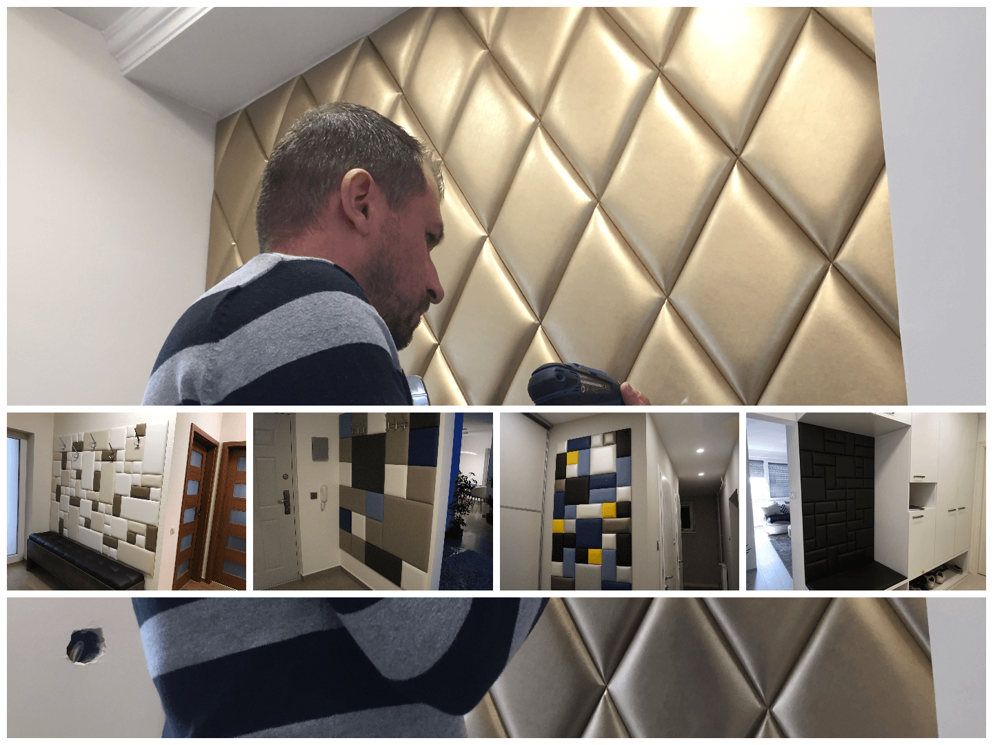 modern előszoba dekorációk Kerma textil és műbőr falpanelekből