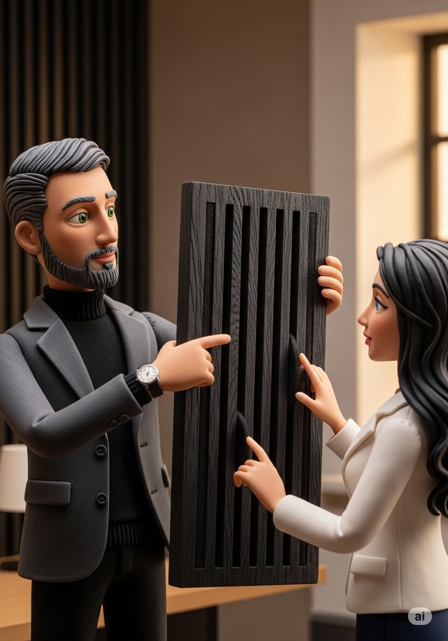 Lamella falpanel sötét színben