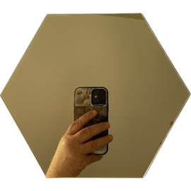 Öntapadós hatszög alakú arany színű tükör matrica