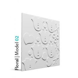Loft Floral 02 beton falpanel