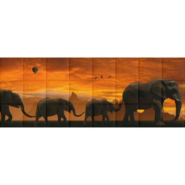 Elefántok nyomtatott műbőr falvédő