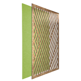 DehalQ akusztikus 60x90 cm mintázat-1  falpanel világos zöld filc alappal  óarany színű előlappal 
