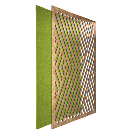 DehalQ akusztikus 60x90 cm mintázat-1  falpanel sötét zöld filc alappal  óarany színű előlappal 