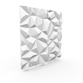 DIAMOND fehér festhető gyémánt falpanel, modern hungarocell burkolat beltérre (60x60cm)