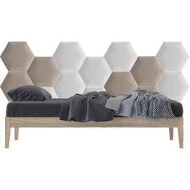 Kerma bézs és fehér színű hatszög trendi szintetikus bőr falpanel, falvédő-35