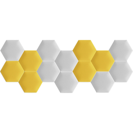 Kerma fehér és sárga színű hatszög modern falvédő-47