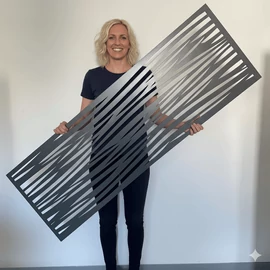 Fali dekorpanel, hullám minta, 50x150 cm, 3 mm HDF - Antracit