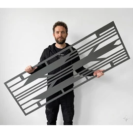 Fali dekorpanel, antracit, art deco stílusban, 50x150 cm, 3 mm HDF 