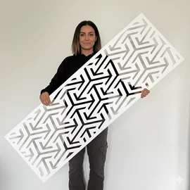 Fali dekorpanel, hullám minta, 50x150 cm, 3 mm HDF - Antracit