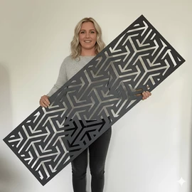 Fali dekorpanel, hullám minta, 50x150 cm, 3 mm HDF - Antracit