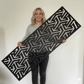 Fali dekorpanel, hullám minta, 50x150 cm, 3 mm HDF - Antracit