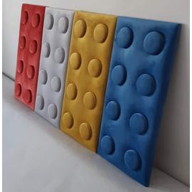 O!Bubble KID textil falpanel gyerekszobába, 25×50 cm építőkocka mintás, több színben