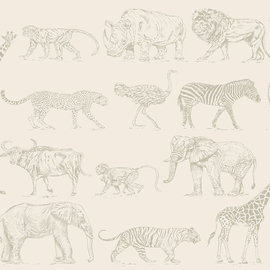 Vlies gyerekszobai tapéta Safari 104894 állat mintás