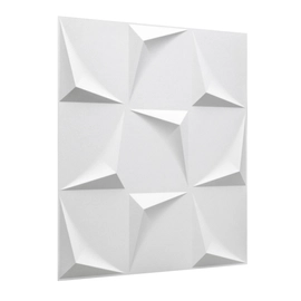 Wallart Beau- Háromszögek 3D környezetbarát falpanel fehér festhető 50x50 cm