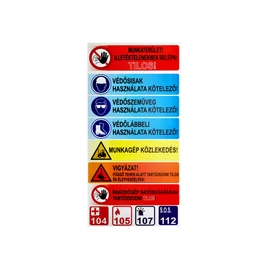 Információs tábla különböző feliratokkal 