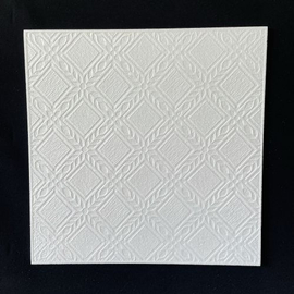 Álmennyezet - Babér mintás beltéri fehér festhető hungarocell polisztirol álmennyezet lap (50x50cm)