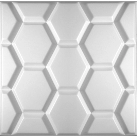 Polistar Hexagon fehér festhető falpanel (50×50 cm), hatszög mintás burkolat