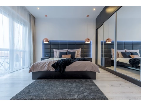 Ágyvég dekoráció KERMA textilbőr falpanelekből