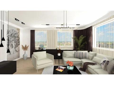 Modern, egyedi nappali Leer lamella falpanelekkel – Markó Viktória inspirációi