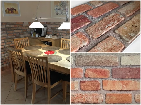 Stikwall téglamintás dekorpanelek étkezőben. 