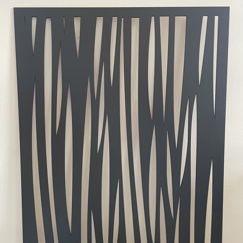 Fali dekorpanel, hullám minta, 50x150 cm, 3 mm HDF - FP2 Antracit falburkolat
