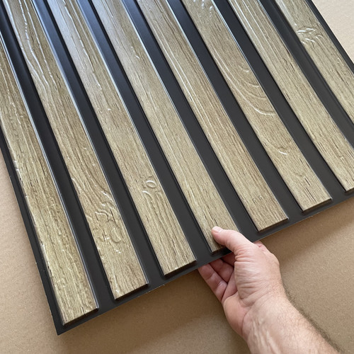 FLEXWALL PVC falpanel Oak Tölgy lamella 97x50 cm, dekorpanel
