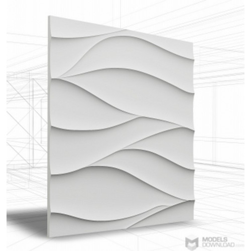 Loft-3D Dekor-21 beltéri festhető gipsz 3d dekor falpanel fehér hullám csík