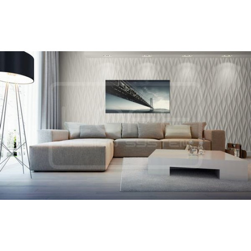 Loft-3D Dekor-24 beltéri festhető gipsz 3d dekor falpanel fehér hullám