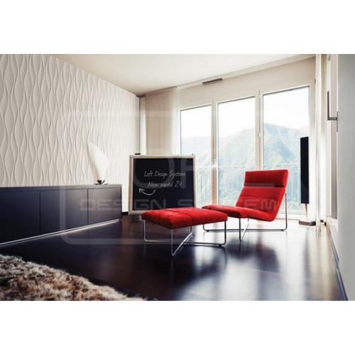 Loft-3D Dekor-24 beltéri festhető gipsz 3d dekor falpanel fehér hullám