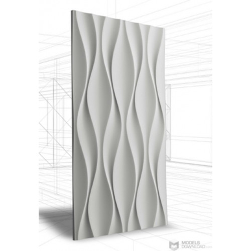 Loft-3D Dekor-24 beltéri festhető gipsz 3d dekor falpanel fehér hullám