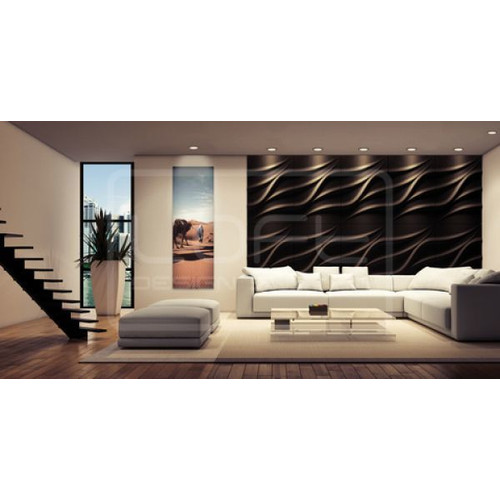 Loft-3D Dekor-25 beltéri festhető gipsz 3d dekor falpanel fehér hullám vonal