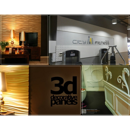 Loft-3D Dekor-28 beltéri festhető gipsz 3d dekor falpanel fehér hullámos