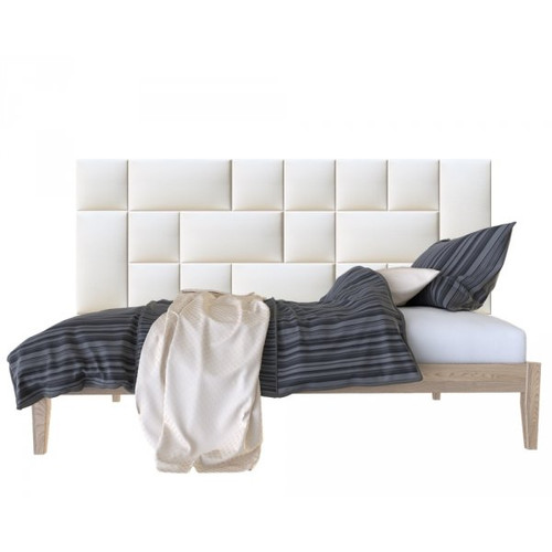 Műbőr falvédő-1 fehér modern falvédő faldekoráció (200x75 cm)