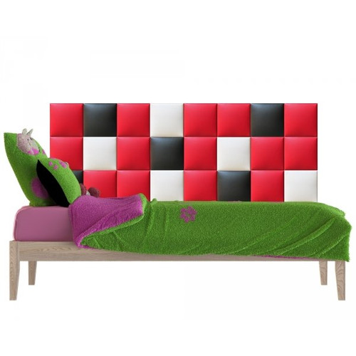 Műbőr falvédő-11 piros fekete fehér falvédő faldekoráció (200x75 cm)