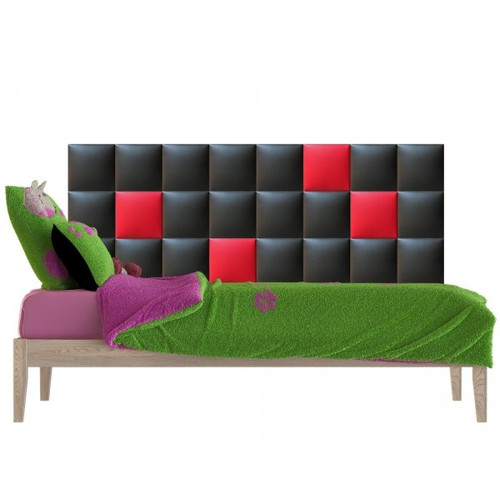 Műbőr falvédő-16 sötét panel faldekoráció (200x75 cm)