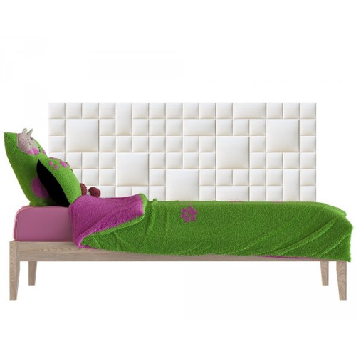 Műbőr falvédő-19 fehér falpanel faldekoráció (200x75 cm)