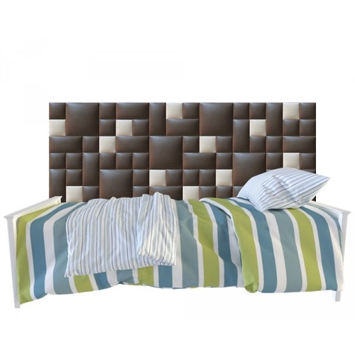 Műbőr falvédő-28 faldekoráció (200x75 cm) beige és barna kárpitozott falpanelekből Műbőr falvédő-28 faldekoráció (200x75 cm) beige és barna kárpitozott falpanelekből
