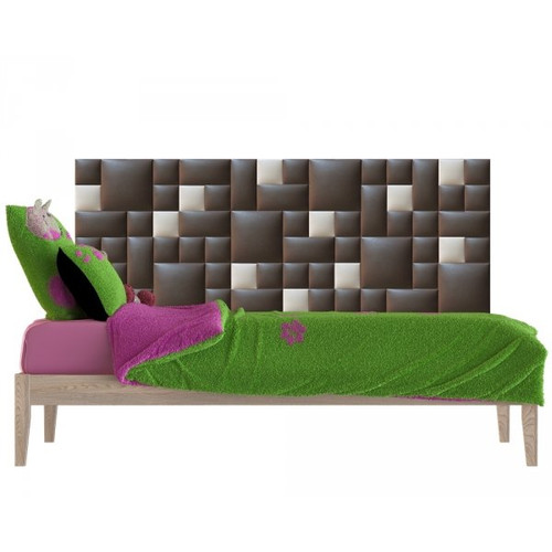 Műbőr falvédő-28 faldekoráció (200x75 cm) beige és barna kárpitozott falpanelekből Műbőr falvédő-28 faldekoráció (200x75 cm) beige és barna kárpitozott falpanelekből