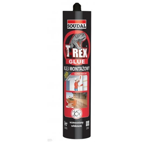 Soudal T-REX ragasztó, műbőr, textil kárpitozott falpanelekhez, fa, MDF lamellákhoz, porózus anyagokhoz