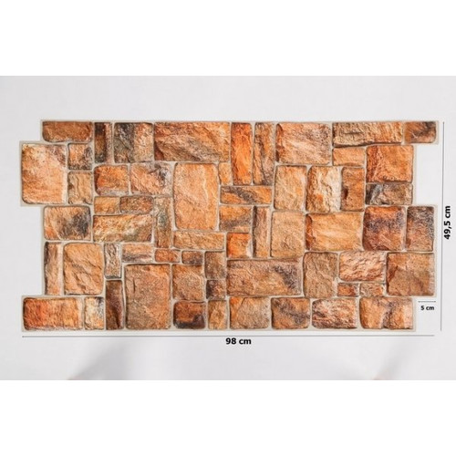 FLEXWALL PVC falpanel Natural Stone kő barna kőmintás 98x49,5 cm falburkolat FLEXWALL PVC falpanel Natural Stone kő barna kőmintás 98x49,5 cm falburkolat