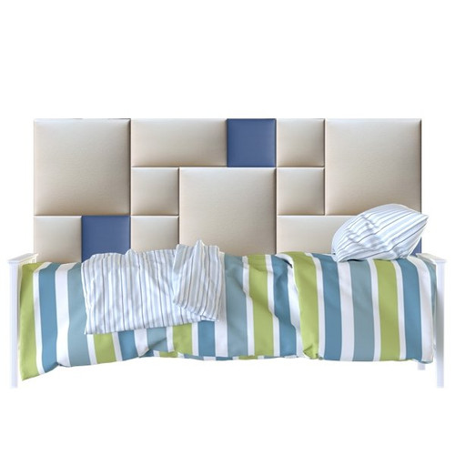 Beige és kék panelekből Műbőr falvédő-39 faldekoráció (200x75 cm) Beige és kék panelekből Műbőr falvédő-39 faldekoráció (200x75 cm)