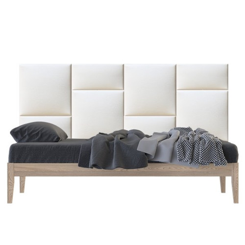 Fehér színű design Műbőr falvédő-50 faldekoráció ágy mellé (200x75 cm) Fehér színű design Műbőr falvédő-50 faldekoráció ágy mellé (200x75 cm)