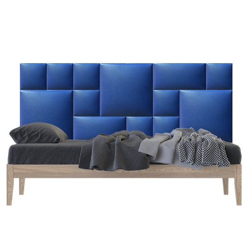 Műbőr falvédő-65 faldekoráció, falvédő ágy mellé (200x75 cm), kék színű Műbőr falvédő-65 faldekoráció, falvédő ágy mellé (200x75 cm), kék színű