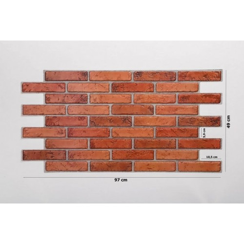 FLEXWALL PVC falpanel Brick Natural tégla vörös tégla színben 97x49 cm, téglamintás FLEXWALL PVC falpanel Brick Natural tégla vörös tégla színben 97x49 cm, téglamintás