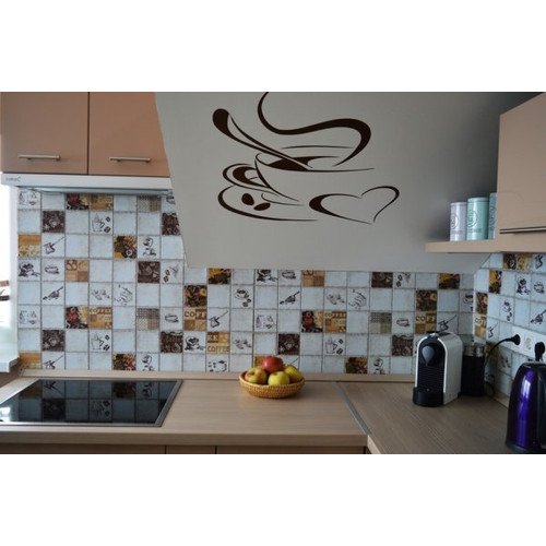 FLEXWALL PVC falburkolat Espresso konyhai kávés PVC falpanel, barna csempe 96,5x48,5 cm FLEXWALL PVC falburkolat Espresso konyhai kávés PVC falpanel, barna csempe 96,5x48,5 cm