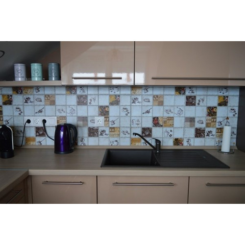 FLEXWALL PVC falburkolat Espresso konyhai kávés PVC falpanel, barna csempe 96,5x48,5 cm FLEXWALL PVC falburkolat Espresso konyhai kávés PVC falpanel, barna csempe 96,5x48,5 cm