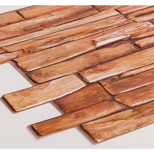 FLEXWALL PVC falpanel Karelian kőmintás barna 98×49,5 cm, beltéri falburkolat