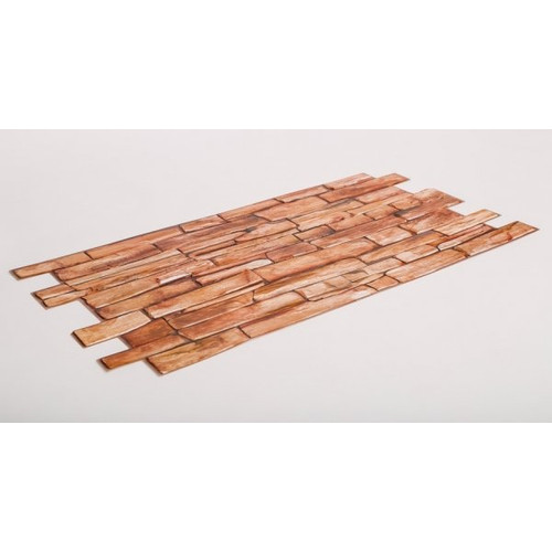 FLEXWALL PVC falpanel Karelian kőmintás barna 98×49,5 cm, beltéri falburkolat