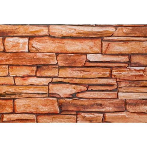 FLEXWALL PVC falpanel Karelian kőmintás barna 98×49,5 cm, beltéri falburkolat